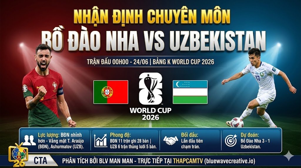 Nhận Định Bồ Đào Nha vs Uzbekistan (00h00, 24/06) | Bài Toán Nan Giải Của Roberto Martinez