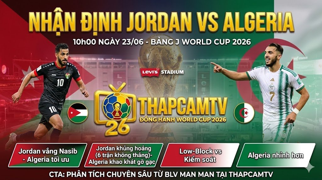 Nhận Định Jordan vs Algeria (10h00, 23/06) World Cup 2026 | Bài Toán Low-Block